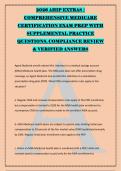 2026 AHIP EXTRAS &vert; &NewLine;COMPREHENSIVE MEDICARE &NewLine;CERTIFICATION EXAM PREP WITH &NewLine;SUPPLEMENTAL PRACTICE &NewLine;QUESTIONS&comma; COMPLIANCE REVIEW &NewLine;& VERIFIED ANSWERS &NewLine;