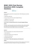 BSNC 2055 Final Review Questions With Complete Solutions