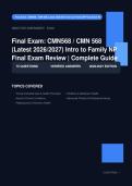 CMN 568 Intro to Family NP Final Exam Review Actual 2026&sol;2027 &ndash; Complete Exam-Style Questions &vert; 100&percnt; Verified &ndash; Pass Guaranteed &ndash; A&plus; Graded 