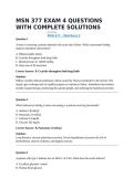 MSN 377 EXAM 4 QUESTIONS WITH COMPLETE SOLUTIONS