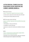 ACTION PERSONAL TRAINER EXAM 2026&NewLine;EXAM REVIEW SOLVED QUESTIONS AND&NewLine;CORRECT ANSWERS GRADED A&plus;