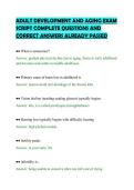 ADULT DEVELOPMENT AND AGING EXAM&NewLine;SCRIPT COMPLETE QUESTIONS AND&NewLine;CORRECT ANSWERS ALREADY PASSED