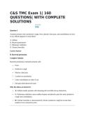 C&S TMC Exam 1&vert; 160 QUESTIONS&vert; WITH COMPLETE SOLUTIONS