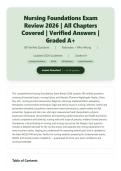Nursing Foundations Latest Exam 2026 &vert; 300 Verified Questions & Answers &vert; Graded A&plus; Complete Study Guide