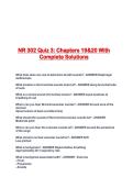 NR 302 Quiz 3&colon; Chapters 19&20 With Complete Solutions