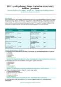PSYC 140 Psychology Exam Evaluation &ndash; University Psychology Department &ndash; 2026&sol;2027 Academic Year &ndash; Verified Questions and Answers for Undergraduate Psychology Students