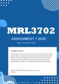 MRL3702 Assignment 1 2026 - Distinction &vert; Due 14 August 2026