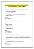 PSYCH 1000 Introduction to Psychology Test Bank &vert; Comprehensive Exam Questions & Answers &vert; Latest 2026 Study Guide