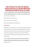 NU 157 Exam 2 V3 &vert; NU 157 Medical&NewLine;Surgical Nursing I-A &vert; NCLEX &lpar;NGN&rpar; Q&A &NewLine;with Rationale &lpar;NU157 Exam 2&rpar; &vert; Galen