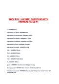 BMCC PHY 110 EXAM 1 QUESTIONS WITH ANSWERS RATED A&plus;
