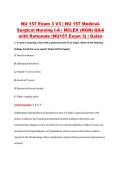 NU 157 Exam 3 V1&ndash;V3 &vert; NU 157 Medical Surgical Nursing I-A &vert; Galen College of Nursing &vert; NCLEX &lpar;NGN&rpar; Q&A with Rationale &lpar;NU157 Exam 3&rpar;
