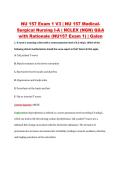 NU 157 Exam 1 V1&ndash;V3 &vert; NU 157 Medical Surgical Nursing I-A &vert; Galen College of Nursing &vert; NCLEX &lpar;NGN&rpar; Q&A with Rationale &lpar;NU157 Exam 1&rpar;