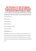 NU 157 Exam 2 V1 &vert; NU 157 Medical&NewLine;Surgical Nursing I-A &vert; NCLEX &lpar;NGN&rpar; Q&A &NewLine;with Rationale &lpar;NU157 Exam 2&rpar; &vert; Galen 