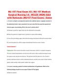 NU 157 Final Exam V2 &vert; NU 157 Medical&NewLine;Surgical Nursing I-A &vert; NCLEX &lpar;NGN&rpar; Q&A &NewLine;with Rationale &lpar;NU157 Final Exam&rpar; &vert; Galen