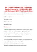 NU 157 Final Exam V1 &vert; NU 157 Medical&NewLine;Surgical Nursing I-A &vert; NCLEX &lpar;NGN&rpar; Q&A &NewLine;with Rationale &lpar;NU157 Final Exam&rpar; &vert; Galen 