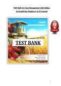 TEST BANK For Farm Management 10th Edition &NewLine;by Ronald Kay Chapters 1 to 22 Covered 