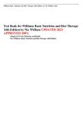 TEST BANK For Williams Basic Nutrition and Diet Therapy 16th Edition by Staci Nix&comma; All 23 Chapters Covered&comma; Verified Latest Edition
