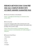 RESEARCH METHODS EXAM 1 EXAM PREP&NewLine;2026 Q&A COMPLETE REVIEW WITH&NewLine;ACCURATE ANSWERS GUARANTEED PASS