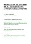 RESEARCH METHODS EXAM 2 EXAM PREP&NewLine;2026 Q&A COMPLETE REVIEW WITH&NewLine;ACCURATE ANSWERS GUARANTEED PASS&NewLine;