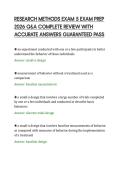 RESEARCH METHODS EXAM 5 EXAM PREP&NewLine;2026 Q&A COMPLETE REVIEW WITH&NewLine;ACCURATE ANSWERS GUARANTEED PASS