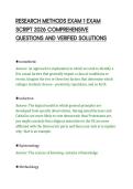 RESEARCH METHODS EXAM 1 EXAM&NewLine;SCRIPT 2026 COMPREHENSIVE&NewLine;QUESTIONS AND VERIFIED SOLUTIONS&NewLine;