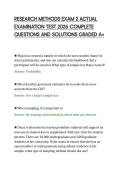 RESEARCH METHODS EXAM 2 ACTUAL&NewLine;EXAMINATION TEST 2026 COMPLETE&NewLine;QUESTIONS AND SOLUTIONS GRADED A&plus;
