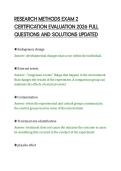 RESEARCH METHODS EXAM 2&NewLine;CERTIFICATION EVALUATION 2026 FULL&NewLine;QUESTIONS AND SOLUTIONS UPDATED&NewLine;