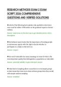 RESEARCH METHODS EXAM 2 EXAM&NewLine;SCRIPT 2026 COMPREHENSIVE&NewLine;QUESTIONS AND VERIFIED SOLUTIONS&NewLine;