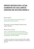 RESEARCH METHODS EXAM 3 ACTUAL&NewLine;EXAMINATION TEST 2026 COMPLETE&NewLine;QUESTIONS AND SOLUTIONS GRADED A&plus;