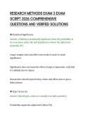 RESEARCH METHODS EXAM 3 EXAM&NewLine;SCRIPT 2026 COMPREHENSIVE&NewLine;QUESTIONS AND VERIFIED SOLUTIONS