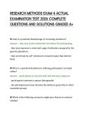 RESEARCH METHODS EXAM 4 ACTUAL&NewLine;EXAMINATION TEST 2026 COMPLETE&NewLine;QUESTIONS AND SOLUTIONS GRADED A&plus;&NewLine;