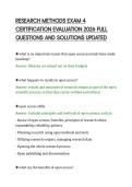 RESEARCH METHODS EXAM 4&NewLine;CERTIFICATION EVALUATION 2026 FULL&NewLine;QUESTIONS AND SOLUTIONS UPDATED