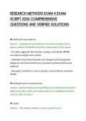RESEARCH METHODS EXAM 4 EXAM&NewLine;SCRIPT 2026 COMPREHENSIVE&NewLine;QUESTIONS AND VERIFIED SOLUTIONS&NewLine;