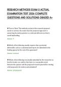 RESEARCH METHODS EXAM 5 ACTUAL&NewLine;EXAMINATION TEST 2026 COMPLETE&NewLine;QUESTIONS AND SOLUTIONS GRADED A&plus;