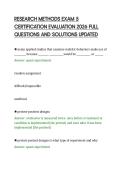 RESEARCH METHODS EXAM 5&NewLine;CERTIFICATION EVALUATION 2026 FULL&NewLine;QUESTIONS AND SOLUTIONS UPDATED&NewLine;