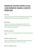 RESPIRATORY HESI PREP UPDATED ACTUAL&NewLine;CORE RESPIRATORY NURSING CONCEPTS&NewLine;REVIEW 2026