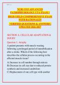 NURS 5315 Advanced Pathophysiology UTA Exam 1 Prep 2026-2027&colon; The Ultimate High-Yield Comprehensive Q&A Guide with 120&plus; Verified Questions&comma; Expert Rationales & Guaranteed A&plus; Pass