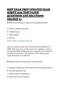 RHIT EXAM PREP UPDATED EXAM&NewLine;SCRIPT 2026 TEST PAPER&NewLine;QUESTIONS AND SOLUTIONS&NewLine;GRADED A&plus;