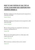 RIGHT OF WAY PORTION OF QAC TEST 65&NewLine;ACTUAL EXAM PAPER 2026 QUESTIONS WITH&NewLine;ANSWERS GRADED A&plus;