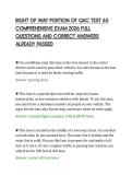 RIGHT OF WAY PORTION OF QAC TEST 65&NewLine;COMPREHENSIVE EXAM 2026 FULL&NewLine;QUESTIONS AND CORRECT ANSWERS&NewLine;ALREADY PASSED&NewLine;