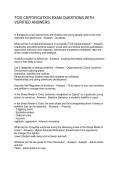 TCIS CERTIFICATION EXAM QUESTIONS WITH VERIFIED ANSWERS