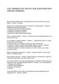 TCIS TRAINING FOR THE NYC DOE QUESTIONS WITH VERIFIED ANSWERS