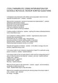 &lpar;TCIS&rpar; THERAPEUTIC CRISIS INTERVENTION FOR &NewLine;SCHOOLS REFOCUS &vert; REVIEW VERIFIED QUESTIONS 