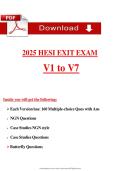 2025&sol;26 HESI RN Exit Exam Versions 1 - 7 Multiple Choice Questions & Answers &lpar;Verified Answers&rpar;&comma; 100&percnt; Guaranteed Pass &vert;&vert;Complete A&plus; Guide - PDF&NewLine;
