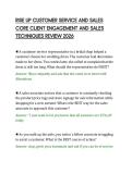 RISE UP CUSTOMER SERVICE AND SALES&NewLine;CORE CLIENT ENGAGEMENT AND SALES&NewLine;TECHNIQUES REVIEW 2026&NewLine;