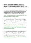 RISE UP CUSTOMER SERVICE AND SALES&NewLine;MOCK TEST WITH ANSWER RATIONALES 2026&NewLine;