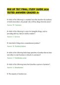 RISE UP TEST FINAL STUDY GUIDE 2026&NewLine;TESTED ANSWERS GRADED A&plus;