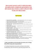 NRA BASIC RANGE SAFETY OFFICER &lpar;RSO&rpar; &NewLine;EXAMINATION COMPLETE QUESTIONS AND &NewLine;DETAILED SOLUTIONS LATEST UPDATE THIS &NewLine;YEAR JUST RELEASED 