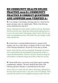 RN COMMUNITY HEALTH ONLINE&NewLine;PRACTICE 2019 B &vert; COMMUNITY&NewLine;PRACTICE B CORRECT QUESTIONS&NewLine;AND ANSWERS 2026 VERIFIED A&plus;&NewLine;