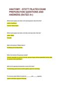 STOTT Pilates Anatomy Exam Practice Questions with Verified Answers 2027&sol;2028